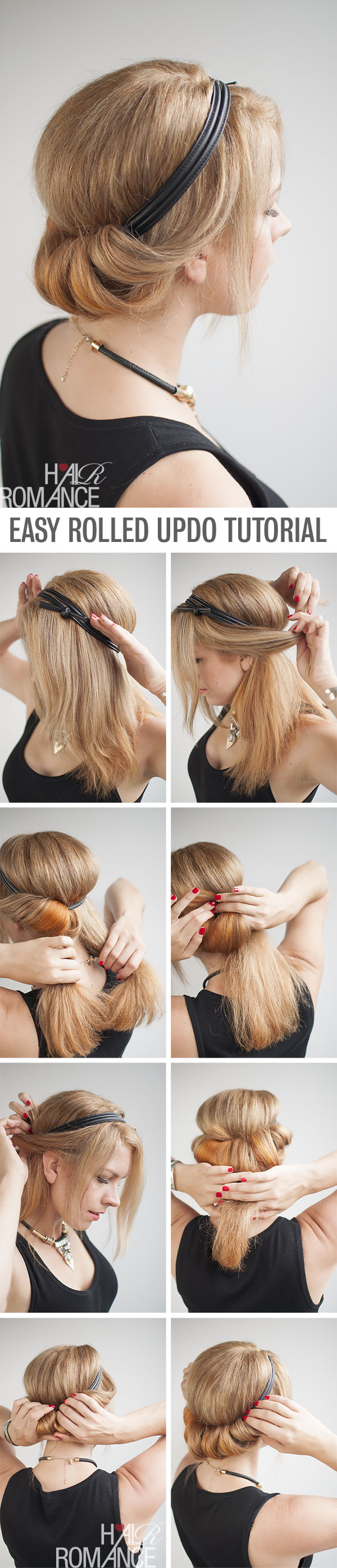 How To Do A Chic Rolled Updo Hair Romance