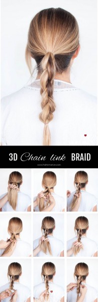 Chain Link String Braid DKNY inspired 3D chain link braid tutorial - Hair Romance